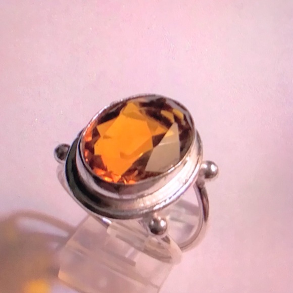Citrine 925 Sterling Silver Ring - Picture 1 of 4